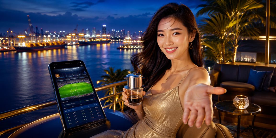 Người dùng tại Sài Gòn xem kèo cá cược thể thao trên 807 bên ly cà phê buổi tối